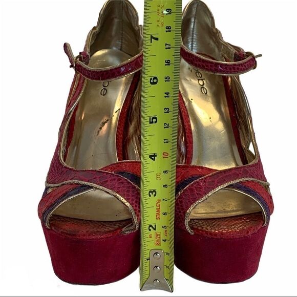 Bebe snakeskin print stilettos Sz 8.5 - Picture 4 of 10